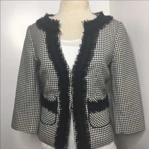 White House Black Market Houndstooth Lace trimmed - Picture 3 of 8